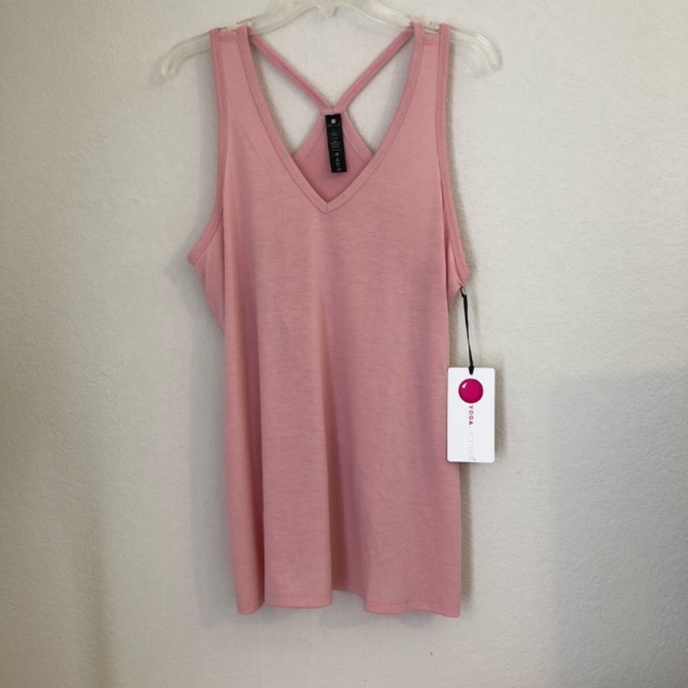 Yogalicious Vneck Overlapped Open Back Tank Top